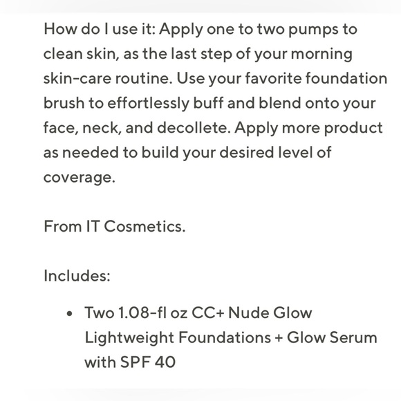 NEW It Cosmetics CC Cream Nude Glow in Tan Warm - Picture 6 of 8